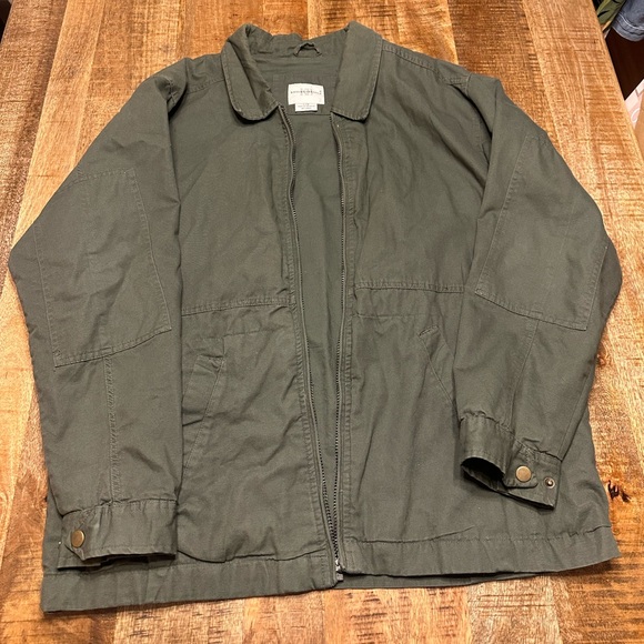 Knightsbridge Other - Men's Military-Style Olive Field Jacket with Front Zip